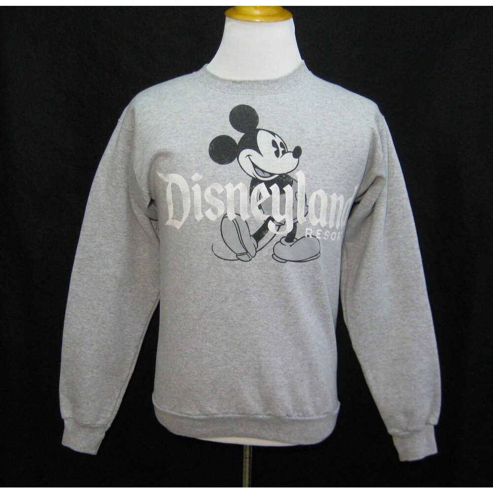 Disney Mickey Mouse Sweatshirt Mens Small Gray Disneyland Resort Graphic Shirt